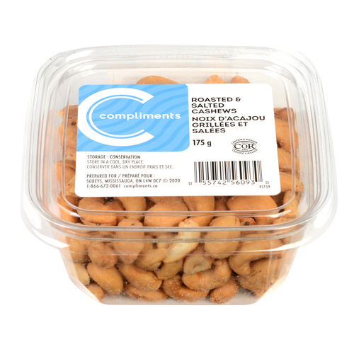 Cashews Roasted Salted 175 G Compliments Ca