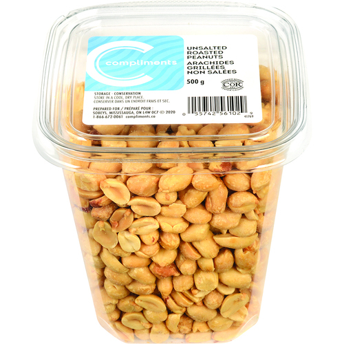 Unsalted Roasted Peanuts 500 G Compliments Ca