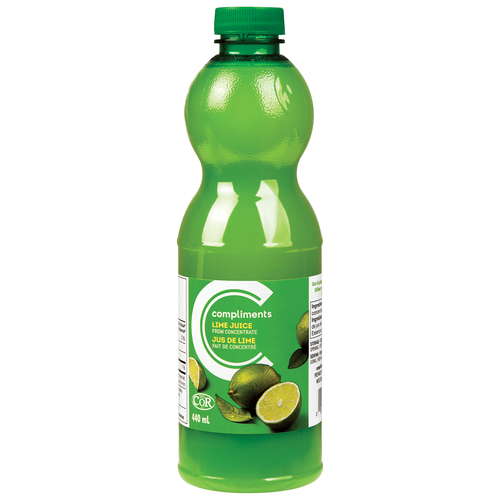 Lime Juice Made From Concentrate 440 Ml Compliments Ca