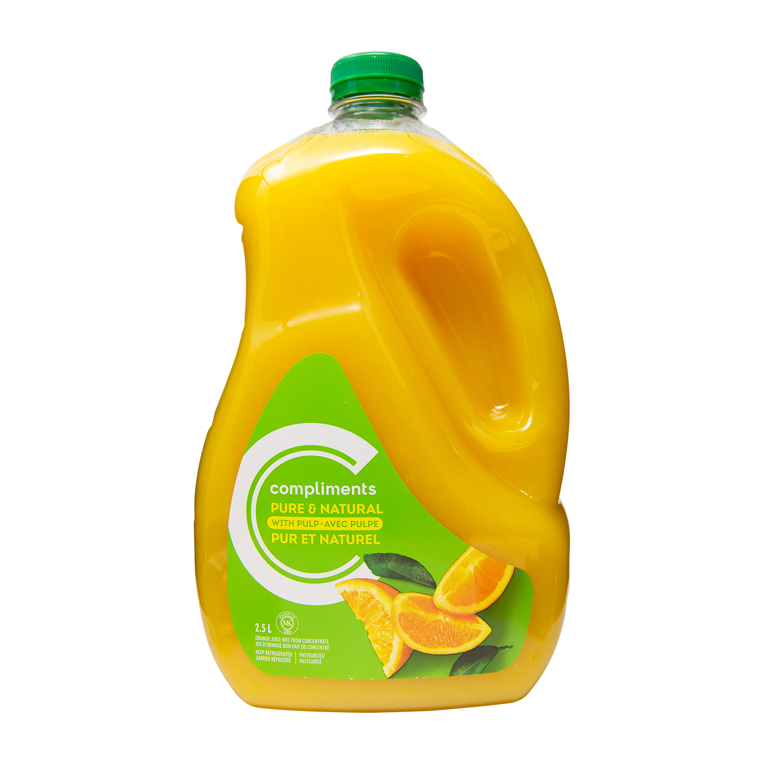 Orange Juice With Pulp Not From Concentrate 2.5 L Compliments.ca