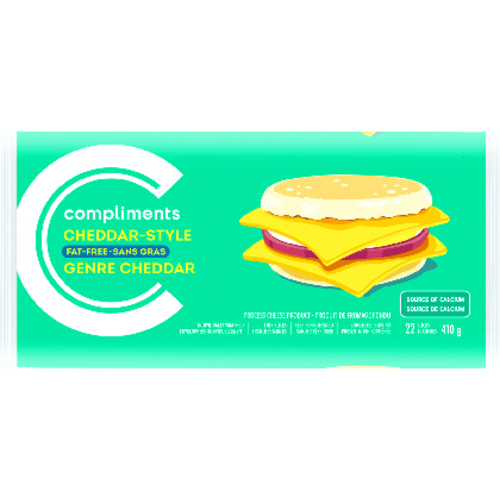 Fromage Cheddar En Tranches Sans Gras 410 G Complimentsca 