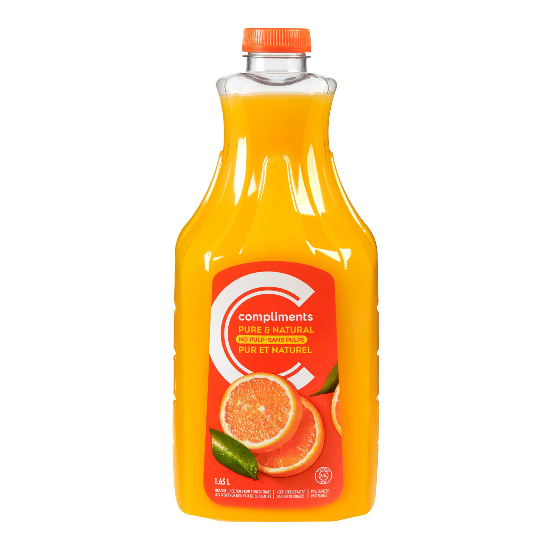 Orange Juice No Pulp Not From Concentrate 1.65 L Compliments