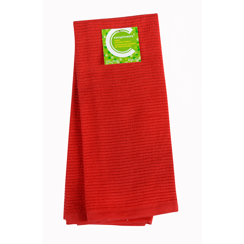 Red Terry Kitchen Towels 2 Pack Compliments Ca   Red Terry Kitchen Towels 2 Pack 