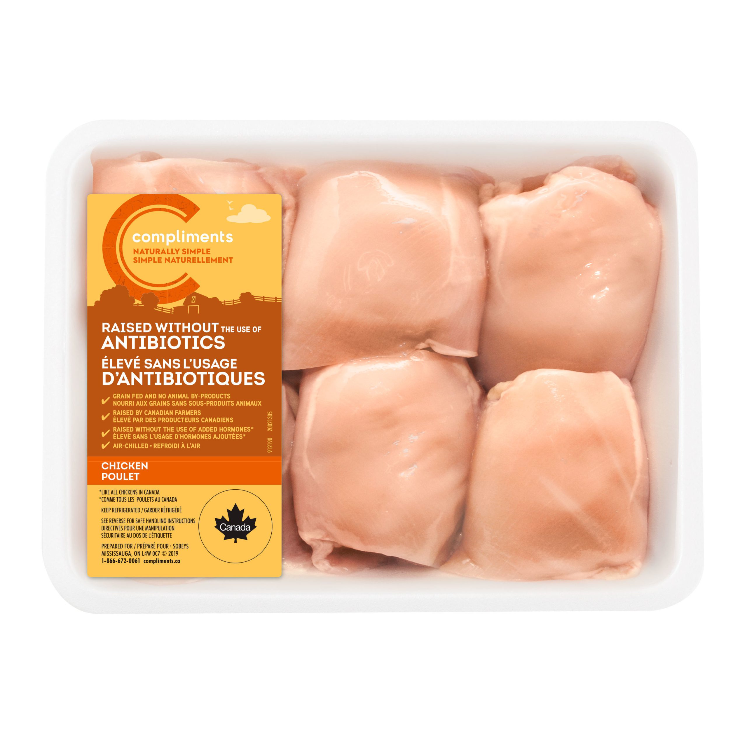 Hauts De Cuisse De Poulet Désossés Et Sans Peau Natural Selections 504 G Complimentsca