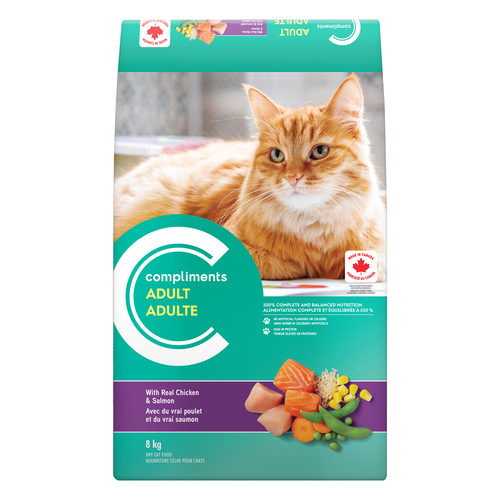 Dry Cat Food Adult Chicken Salmon 8 kg Compliments.ca