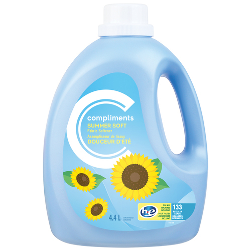 Liquid Fabric Softener Summer Soft 133 Loads 4.4 L Compliments.ca