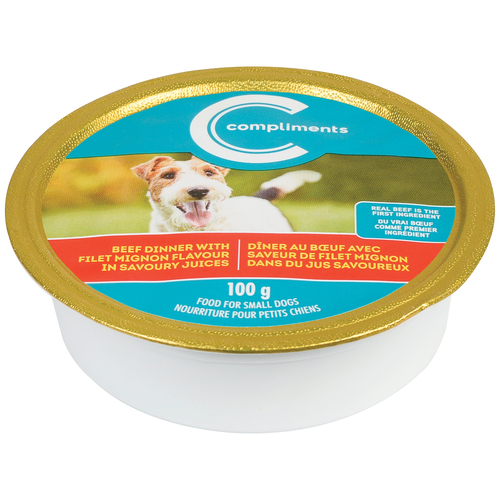 Wet Dog Food For Small Dogs Filet Mignon 100 g Compliments.ca