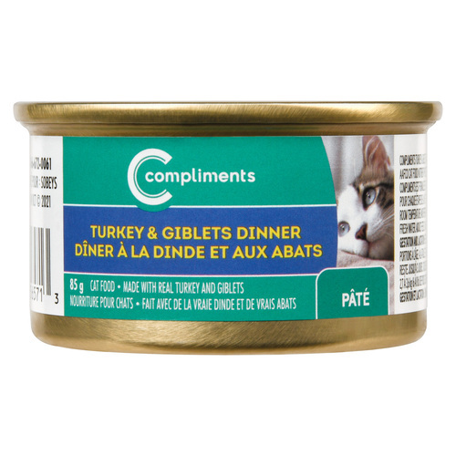 Cat Food Turkey Giblets Dinner Pate 85 g Compliments.ca