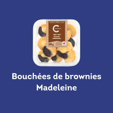 Paquet de madeleines au brownie à deux bouchées