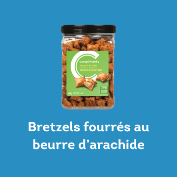 bretzels fourrés au beurre d’arachide dans un pot transparent