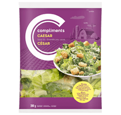 Purple package of Compliments Caesar Salad Kit