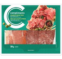 Green package of Compliments Charcuterie Trio