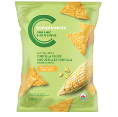 Green Package of Compliments Organic Cantina-Style Tortilla Chips