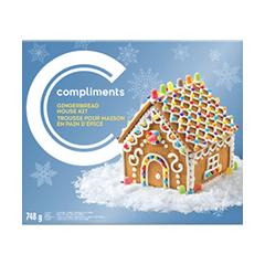 A blue box of Compilments Gingerbead House Kit