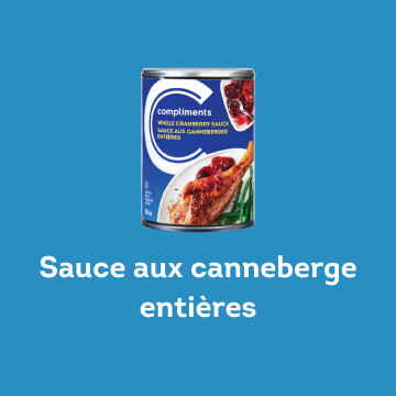 Une boîte de sauce aux canneberges entières Compliments