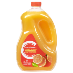 Jug of Compliments orange juice, with pulp